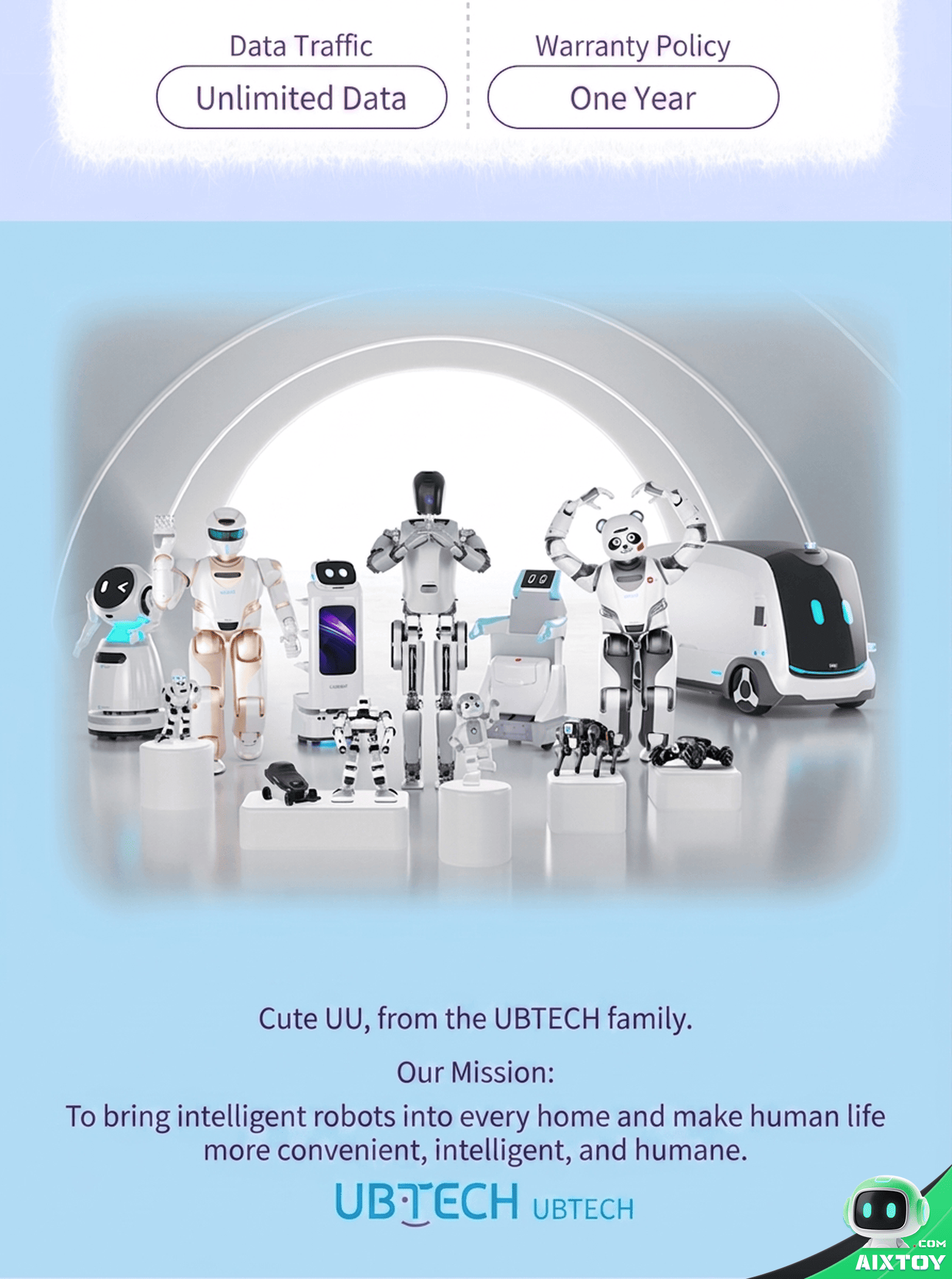 UBTECH CuteUU Emotional AI Companion Robot - Smart Electronic Pet detail