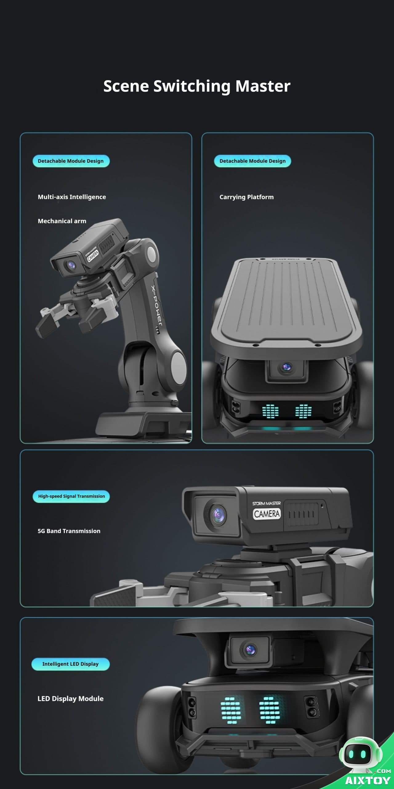X5 AI Robot Tank Key Features X5 AI Robot Tank Key Features - Programmable 4WD Tracked Vehicle with Obstacle Avoidance