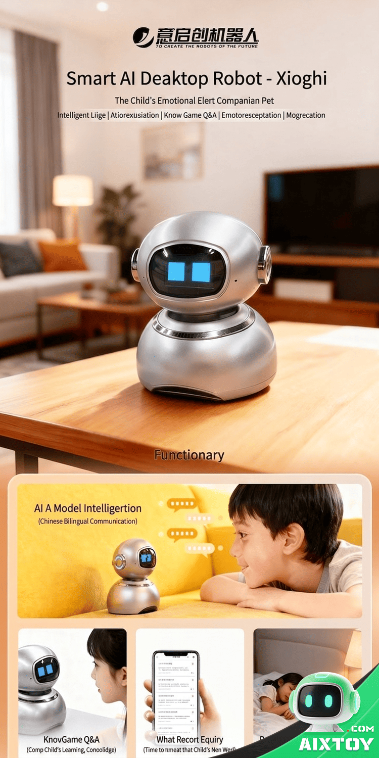 DeepSeek AI Desktop Robot - Smart Voice & Touch Companion detail