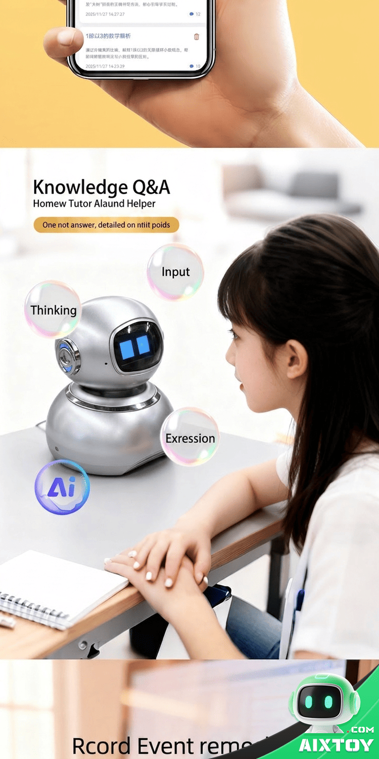 DeepSeek AI Desktop Robot - Smart Voice & Touch Companion detail