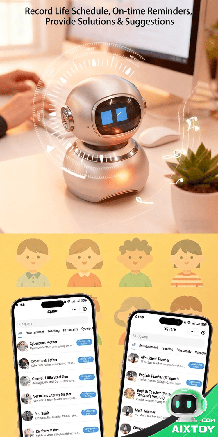 DeepSeek AI Desktop Robot - Smart Voice & Touch Companion detail