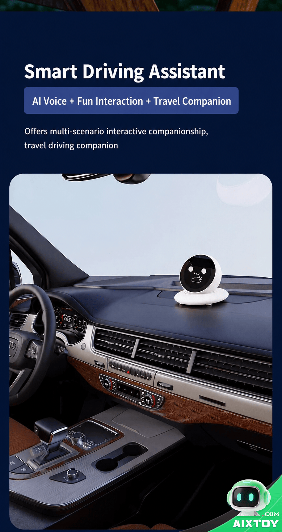 DiMi AI Smart Car Robot Car Interior Usage Scene DiMi AI Smart Car Robot car interior usage scene setup AIXTOY