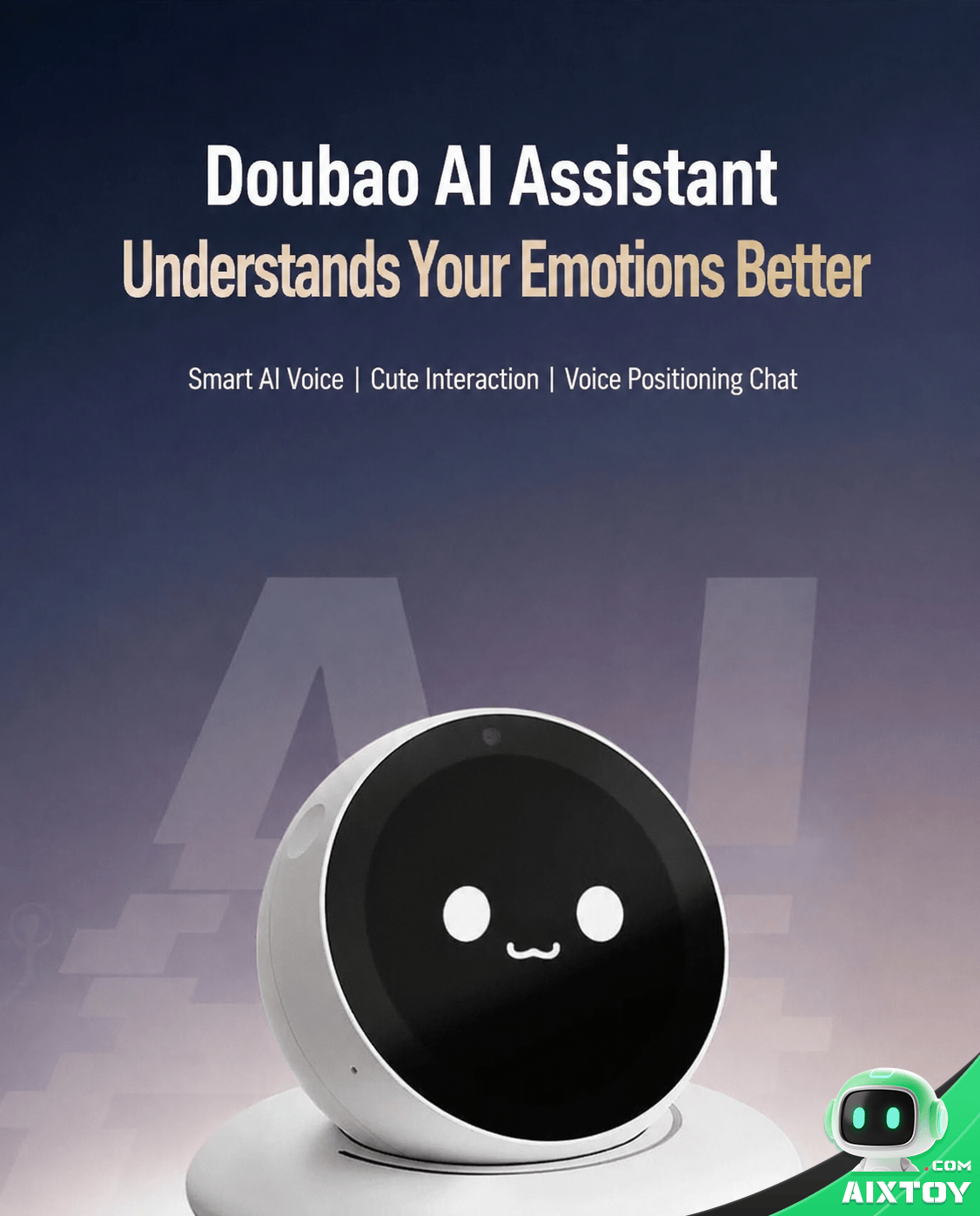 DiMi AI Smart Car Robot 4G Dashboard Companion - Front View DiMi AI Smart Car Robot main front view - 4G dashboard companion AIXTOY