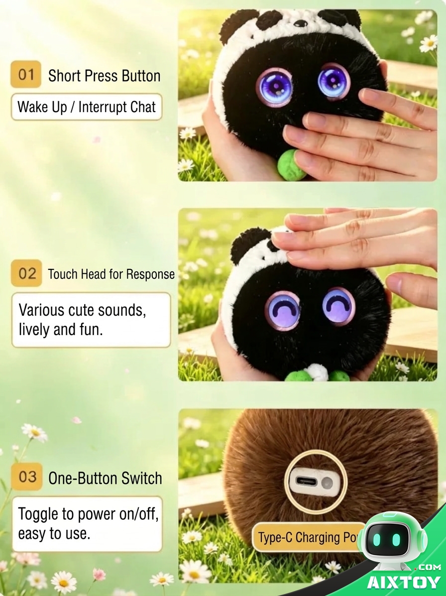 Doubao AI Talking Plush Pet - Interactive Voice Companion with Screen Eyes Doubao AI Talking Plush Pet - Interactive Voice Companion with Screen Eyes - feature detail