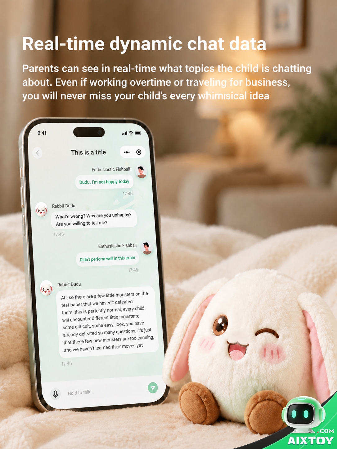 Duxingren AI Plush Pet - Interactive Talking Bunny Companion Duxingren AI Plush Pet - Interactive Talking Bunny Companion - feature detail