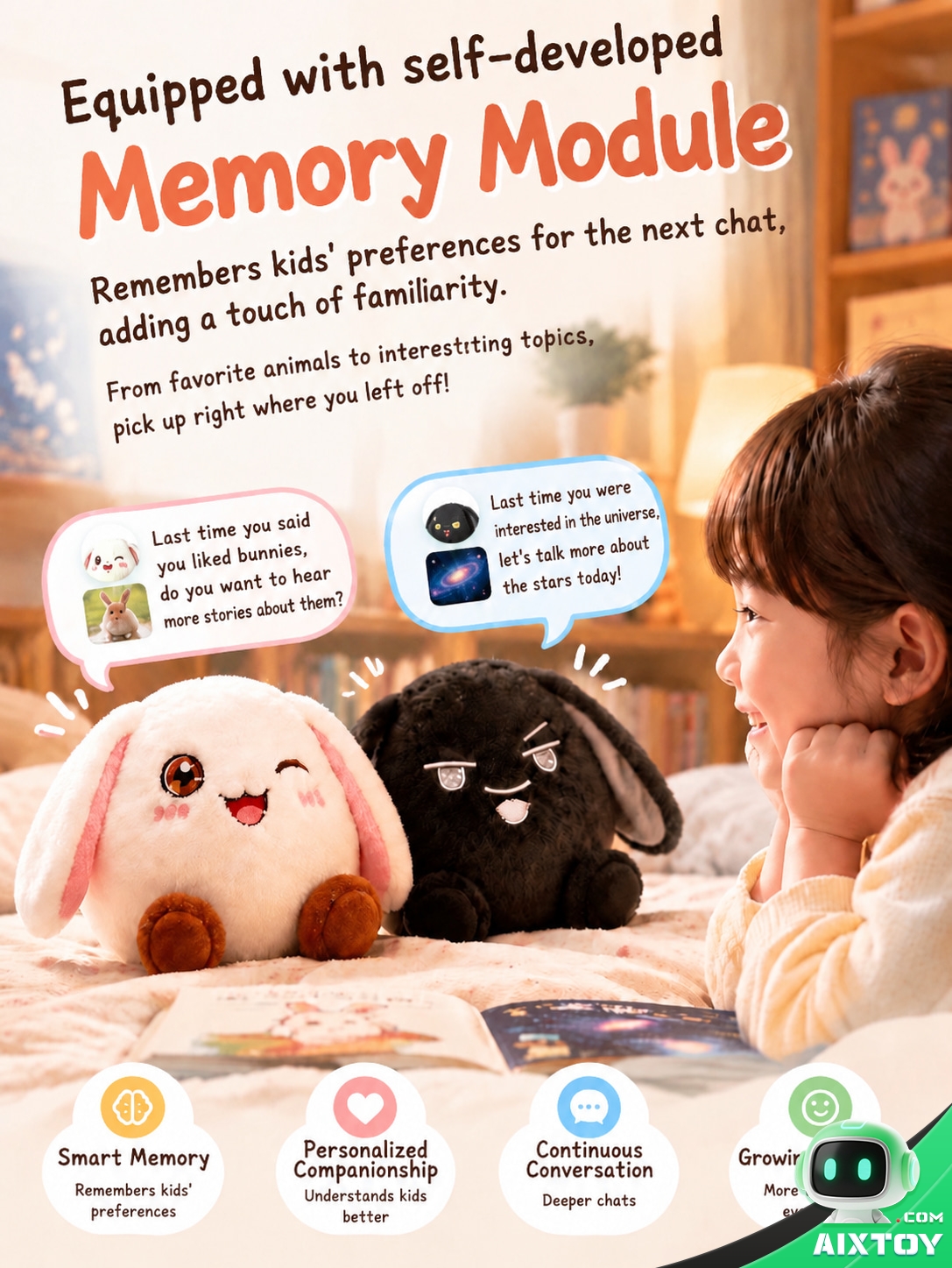 Duxingren AI Plush Pet - Interactive Talking Bunny Companion Duxingren AI Plush Pet - Interactive Talking Bunny Companion - feature detail