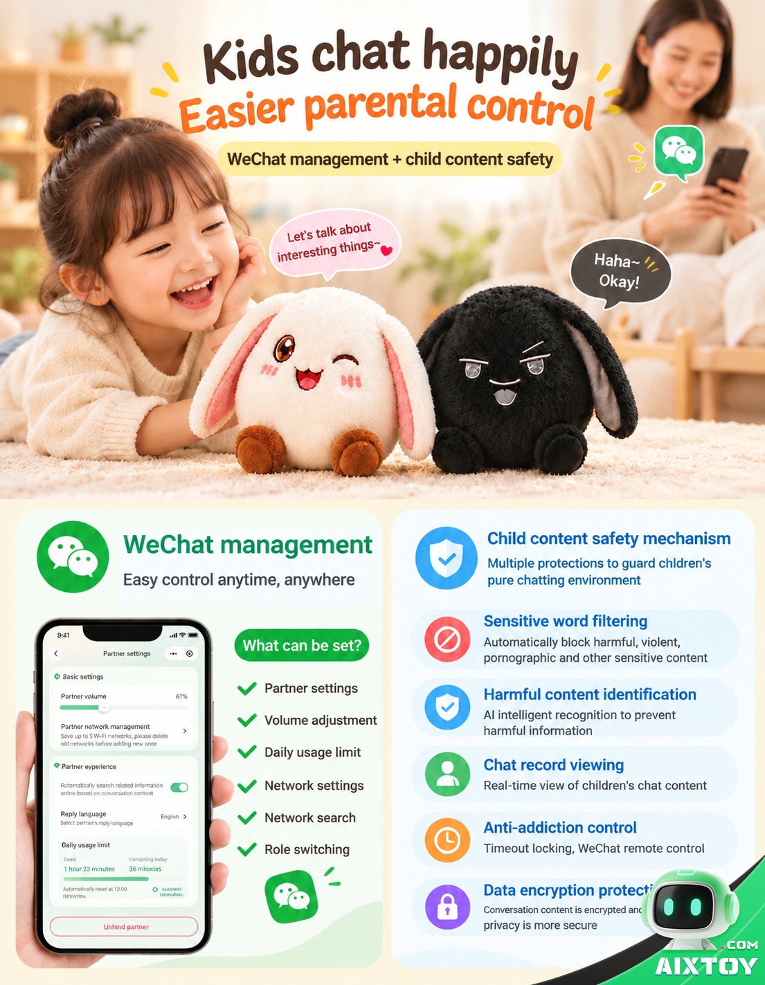 Duxingren AI Plush Pet - Interactive Talking Bunny Companion Duxingren AI Plush Pet - Interactive Talking Bunny Companion - feature detail