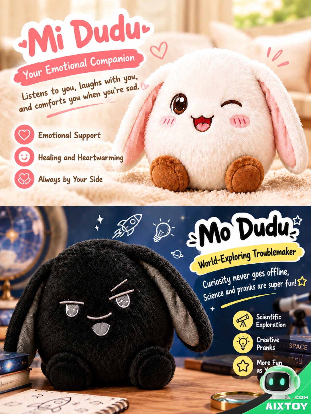 Duxingren AI Plush Pet - Interactive Talking Bunny Companion Duxingren AI Plush Pet - Interactive Talking Bunny Companion - feature detail