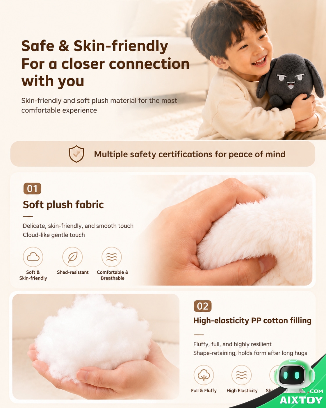 Duxingren AI Plush Pet - Interactive Talking Bunny Companion Duxingren AI Plush Pet - Interactive Talking Bunny Companion - feature detail