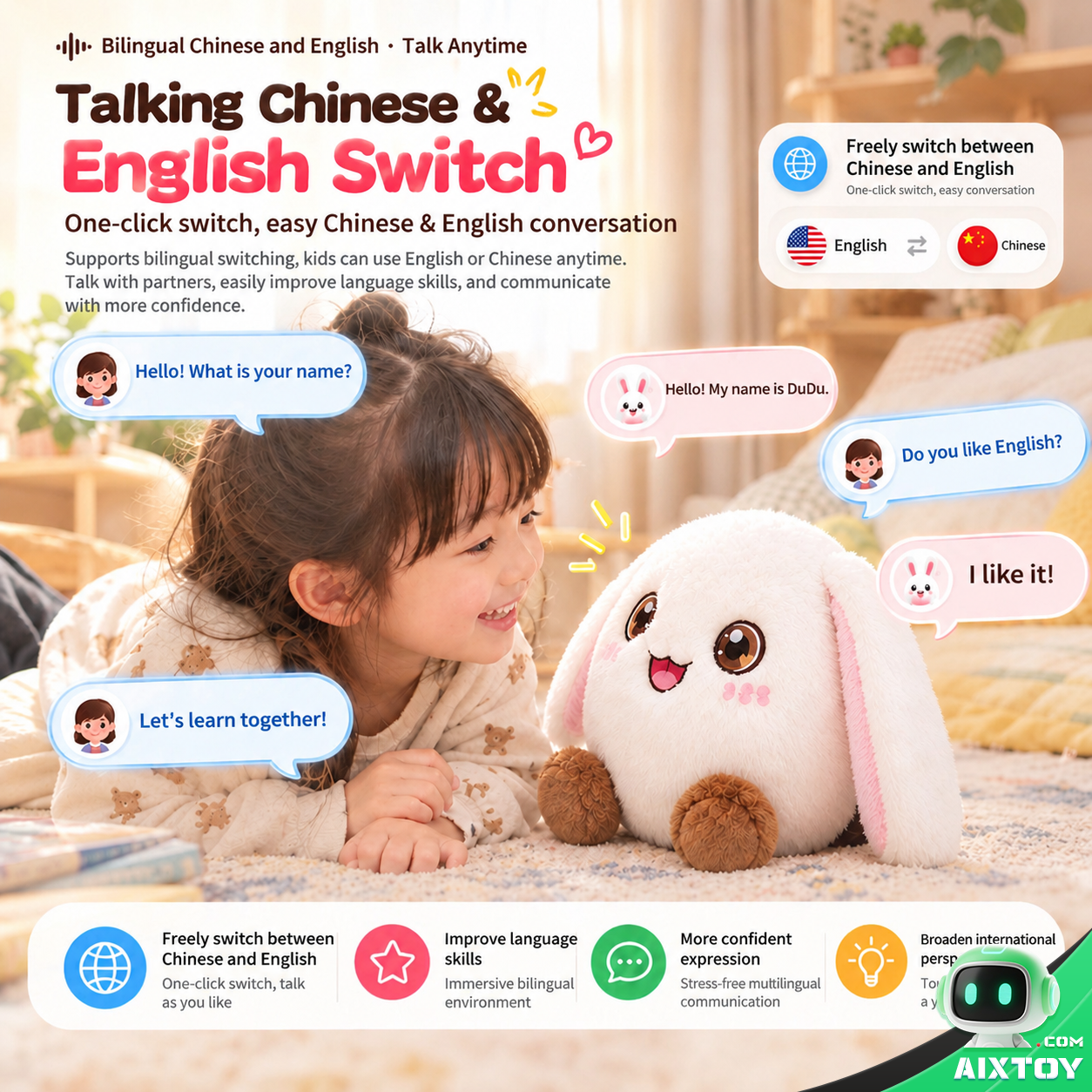 Duxingren AI Plush Pet - Interactive Talking Bunny Companion - Gallery image Duxingren AI Plush Pet - Interactive Talking Bunny Companion gallery view (AIXTOY)