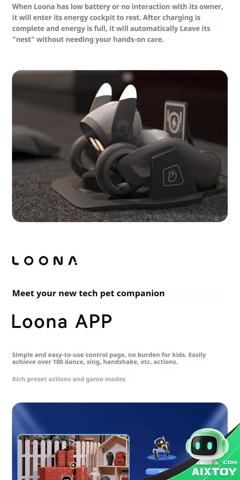 Loona AI Robot Dog Playful Interaction Loona AI Smart Robot Dog playful movement tactile response touch sensors