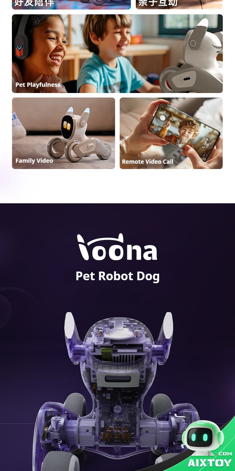Loona AI Robot Dog Multi-Language Loona AI Robot Dog multi-language support global voice interaction