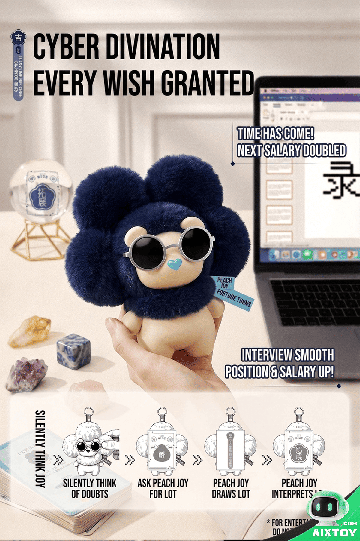 Emobody Peach AI Smart Robot - Emotional Plush Companion Toy detail