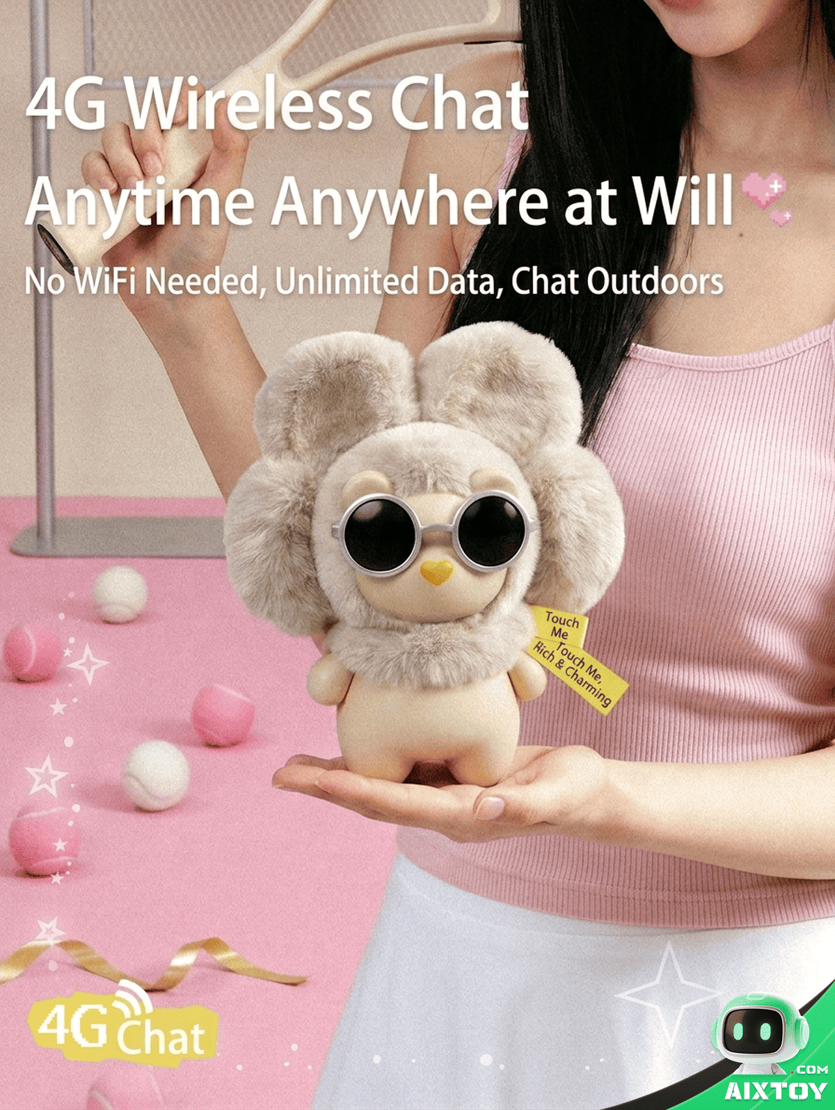 Emobody Peach AI Smart Robot - Emotional Plush Companion Toy detail