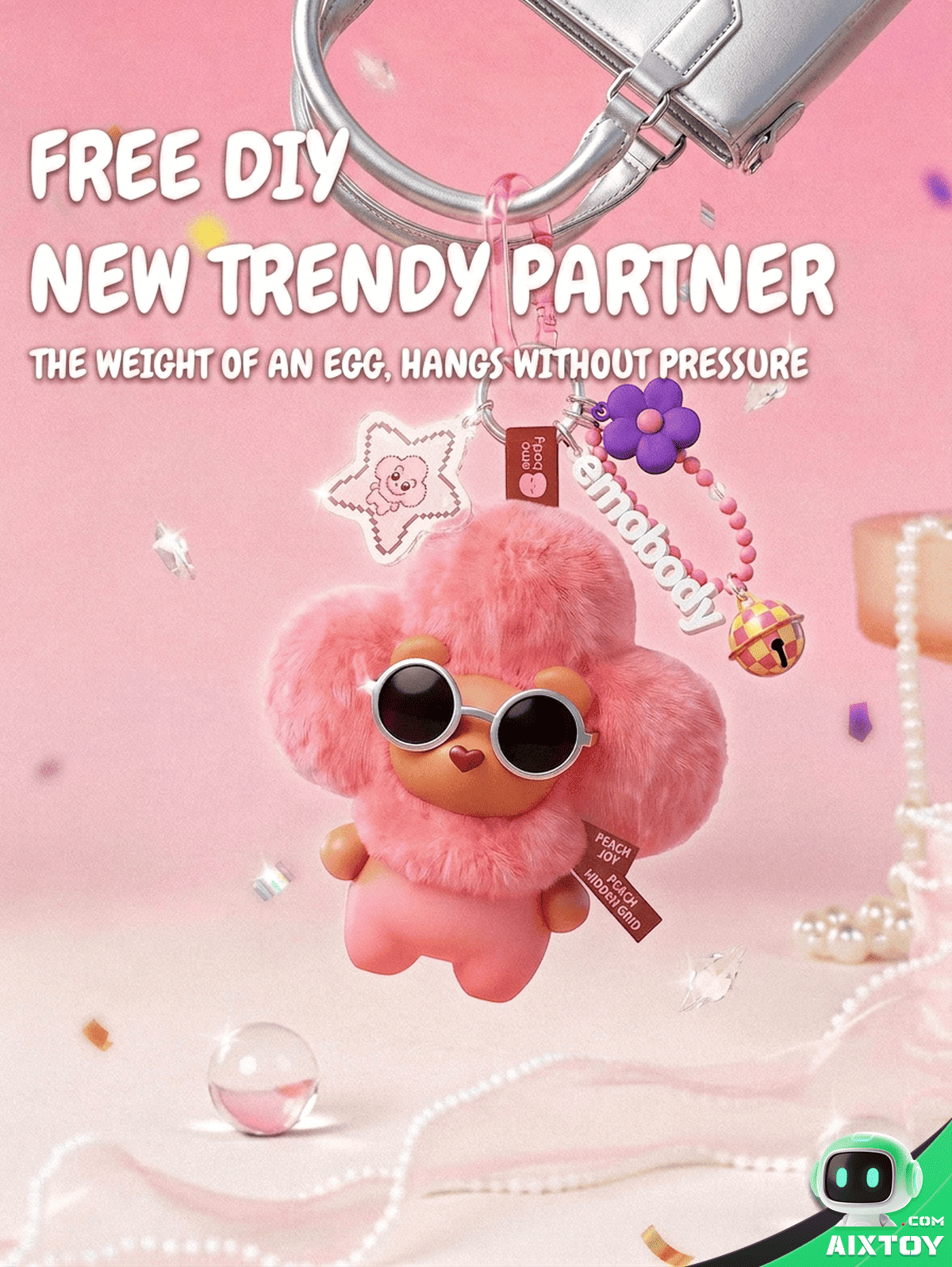 Emobody Peach AI Smart Robot - Emotional Plush Companion Toy detail