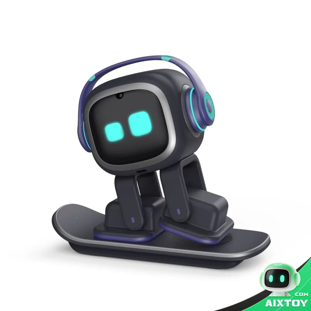 EMO AI robot with skateboard charging dock