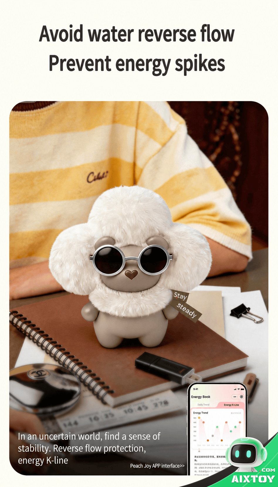 Emobody Peach AI Smart Plush Robot Pendant - feature 07 Emobody Peach AI Smart Plush Robot Pendant - detail image 07
