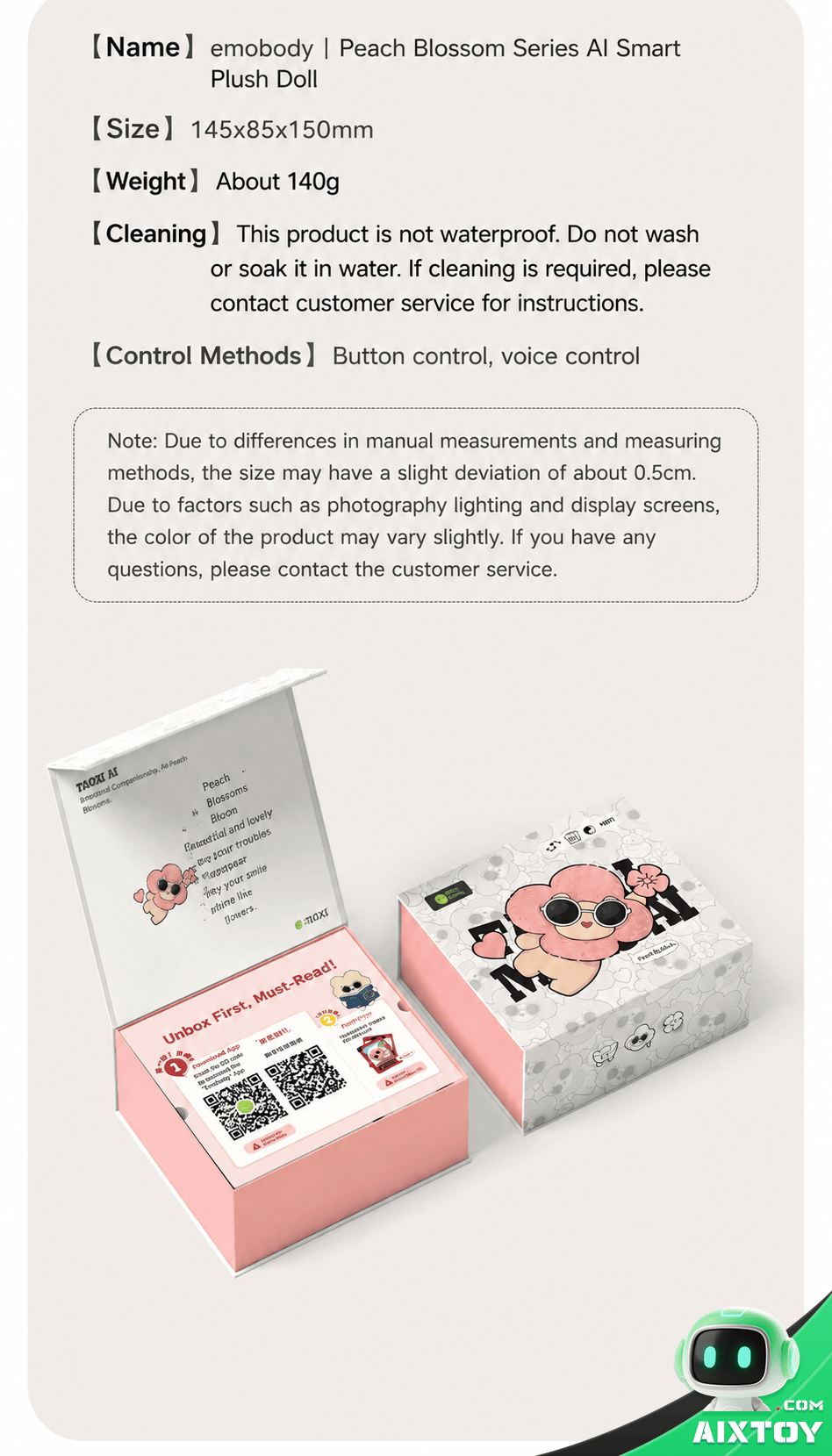 Emobody Peach AI Smart Plush Robot Pendant - feature 16 Emobody Peach AI Smart Plush Robot Pendant - detail image 16