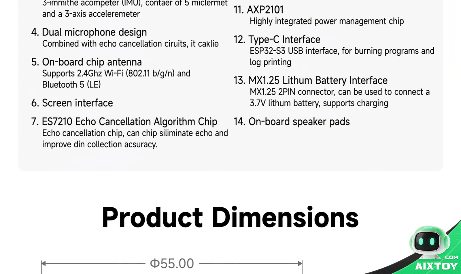 ESP32 Round Display AI Dev Board detail