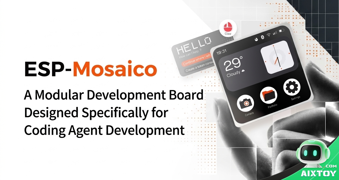 ESP-Mosaico ESP32-S3 modular development board designed for AI coding agents