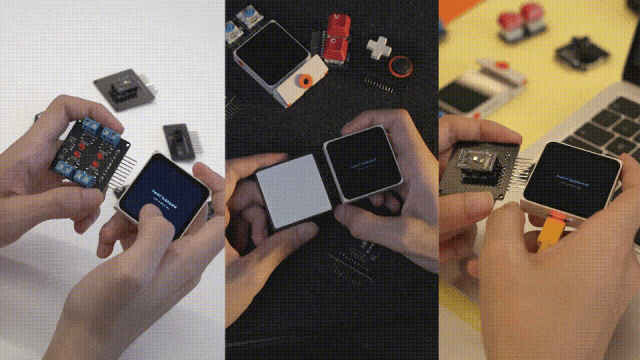 ESP-Mosaico modular screen units joined together for cross-device display