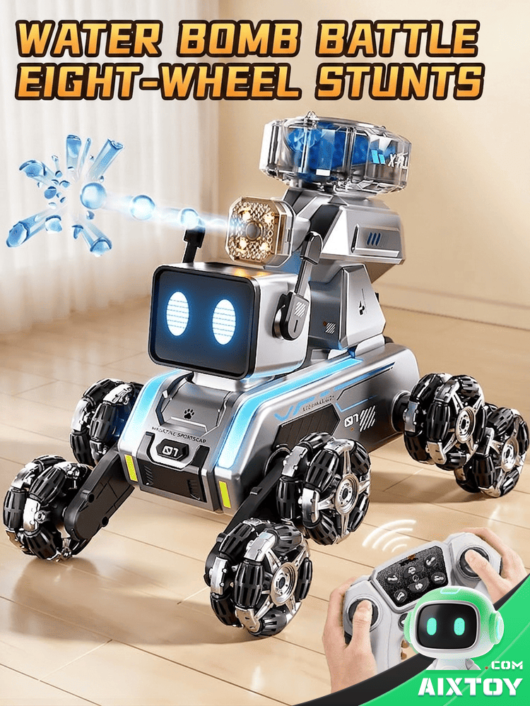 AI Robot Dog RC Car -- 8-Wheel Stunt Drift Toy Gallery Image 1 AI Robot Dog RC Car RC stunt drift car gallery photo showing features variation 1