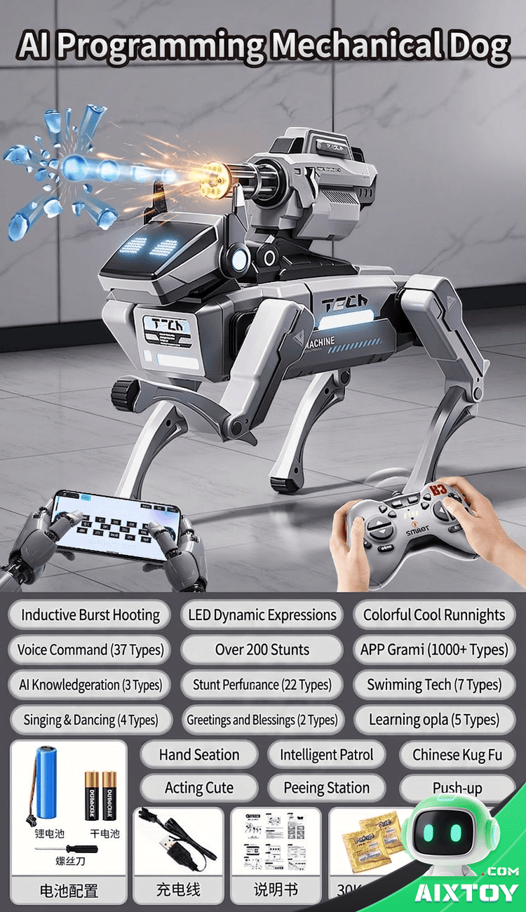 AI Robot Dog -- Smart Programmable Companion Toy Gallery Image 2 AI Robot Dog robot dog gallery photo showing features and design variation 2
