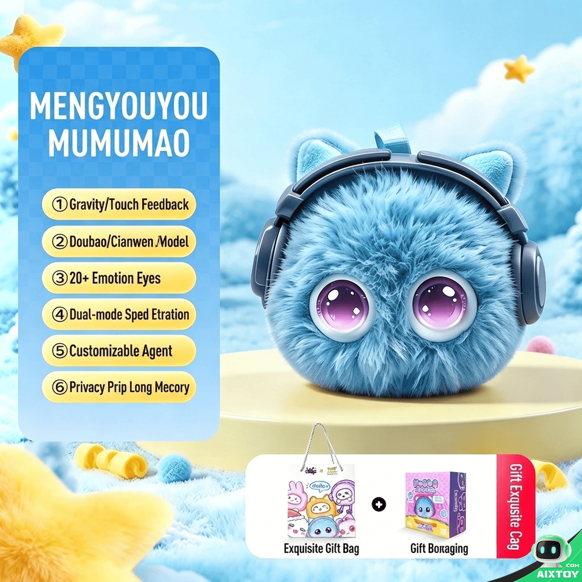 Mumu Cat - Blue Mumu Cat Blue plush toy