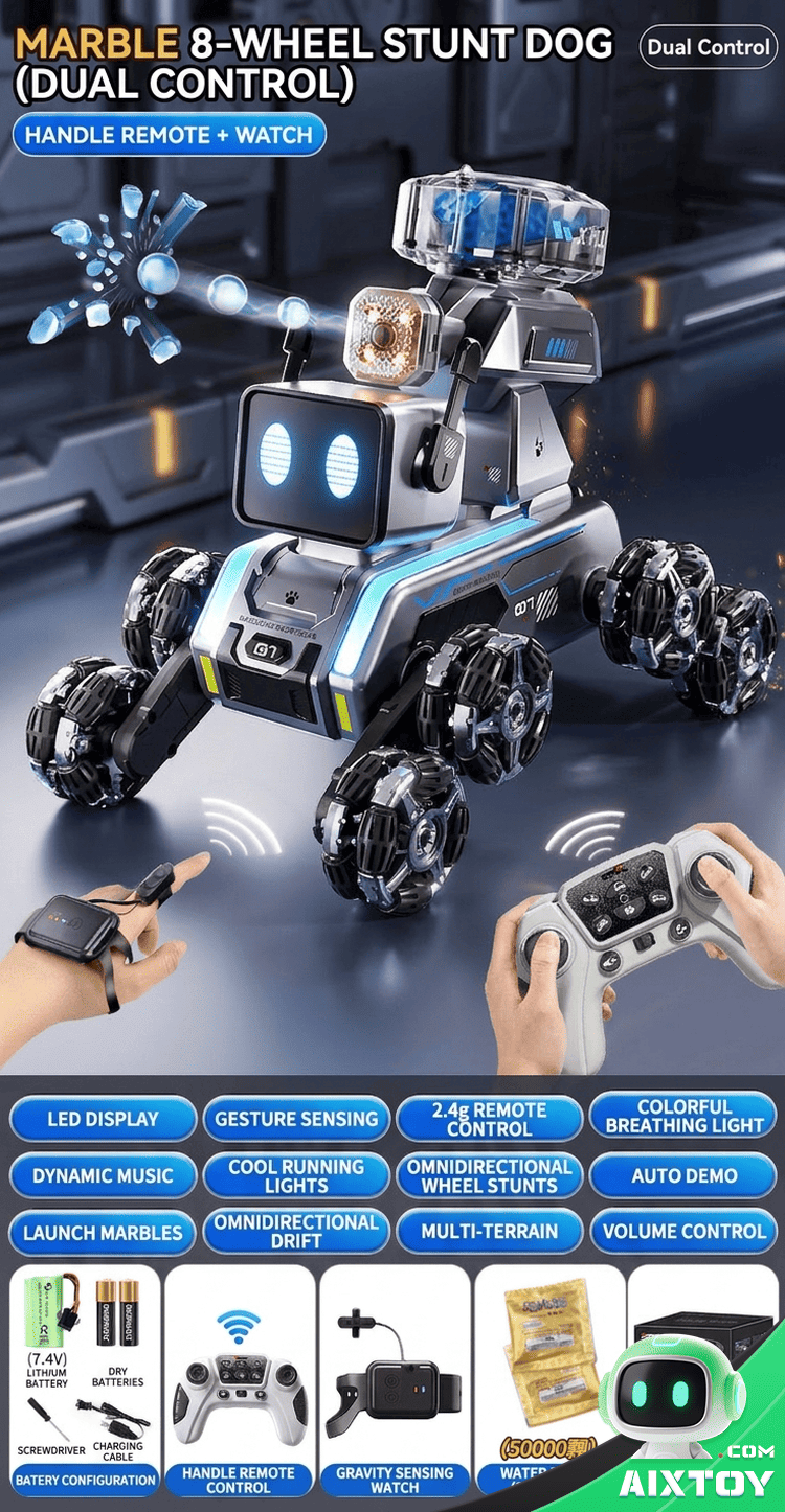 AI Robot Dog RC Car RC stunt drift car gallery photo showing features variation 11