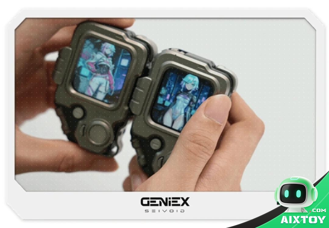 Two GENiEX devices touching to unlock hidden two-player story content