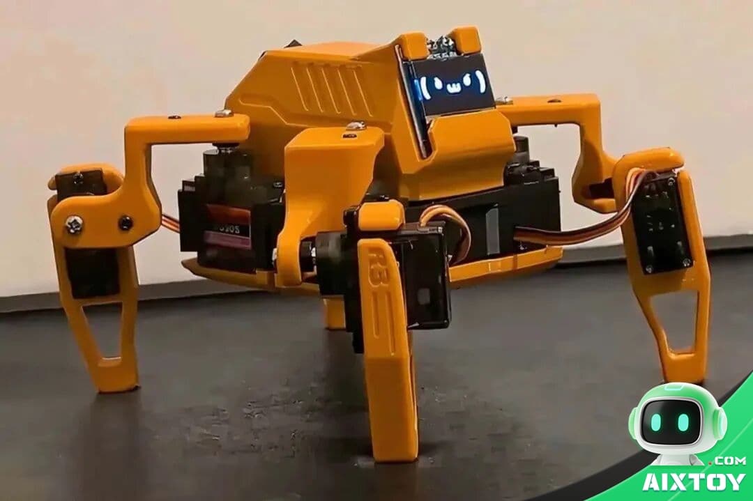 Sesame Robot in Action | AIXTOY Sesame spider robot walking dancing pixel face demo AIXTOY