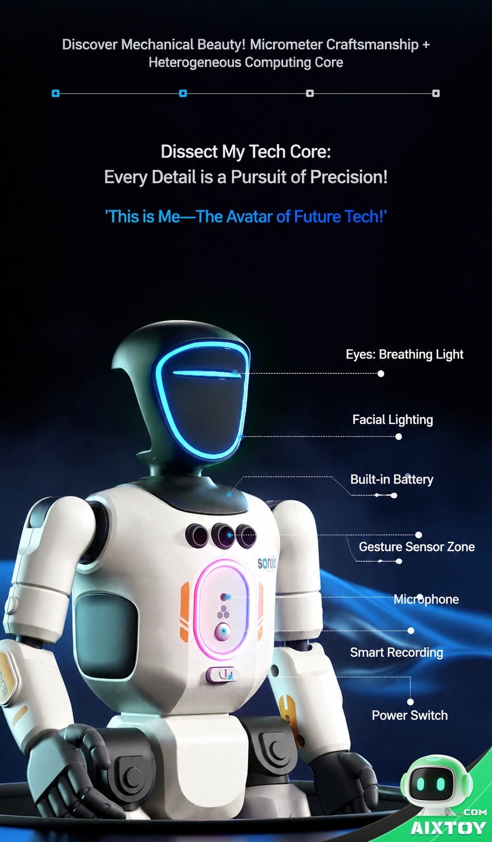 IQOEM AI Coding Education Robot - Programmable Humanoid Robot Toy for Kids IQOEM AI Coding Education Robot - Programmable Humanoid Robot Toy for Kids - feature detail