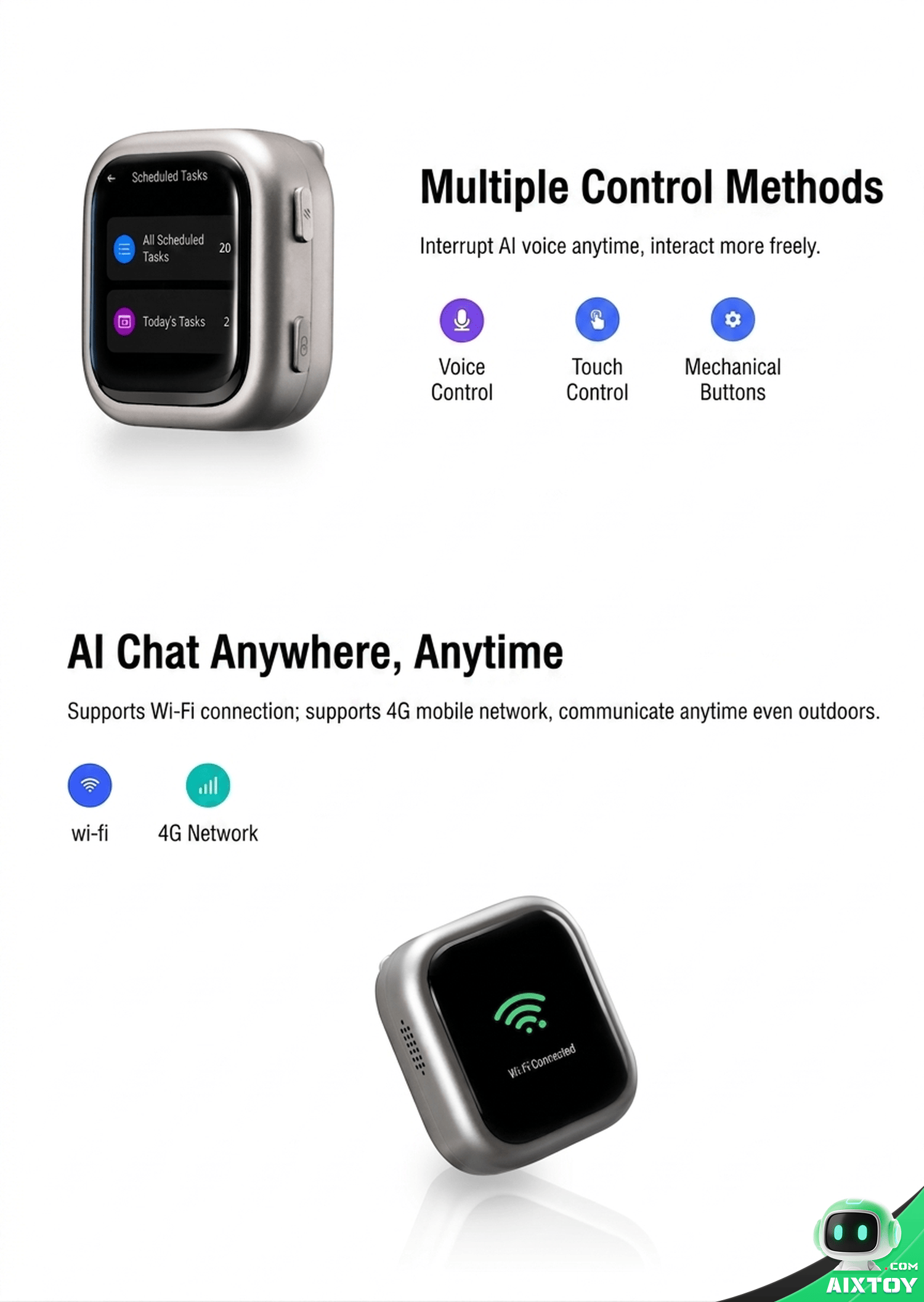 KOUZE K1 Pro AI Desktop Companion Robot - Smart Voice & Touch detail