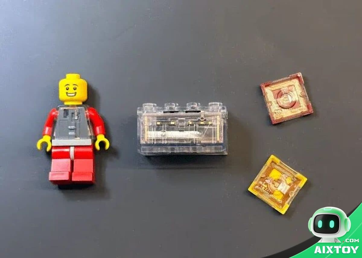 LEGO Smart Brick custom ASIC chip and sensor array closeup
