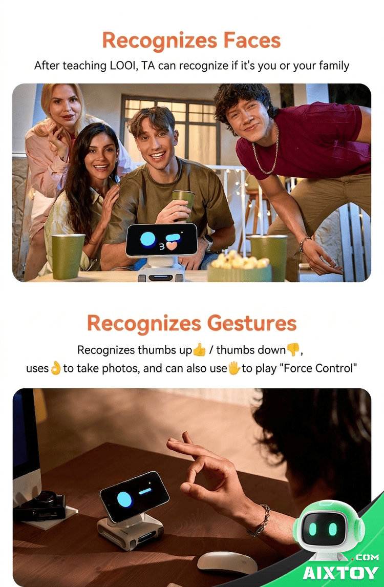 LOOI Phone AI Robot - Multi-Language Voice Chat & MagSafe Wireless Charging detail