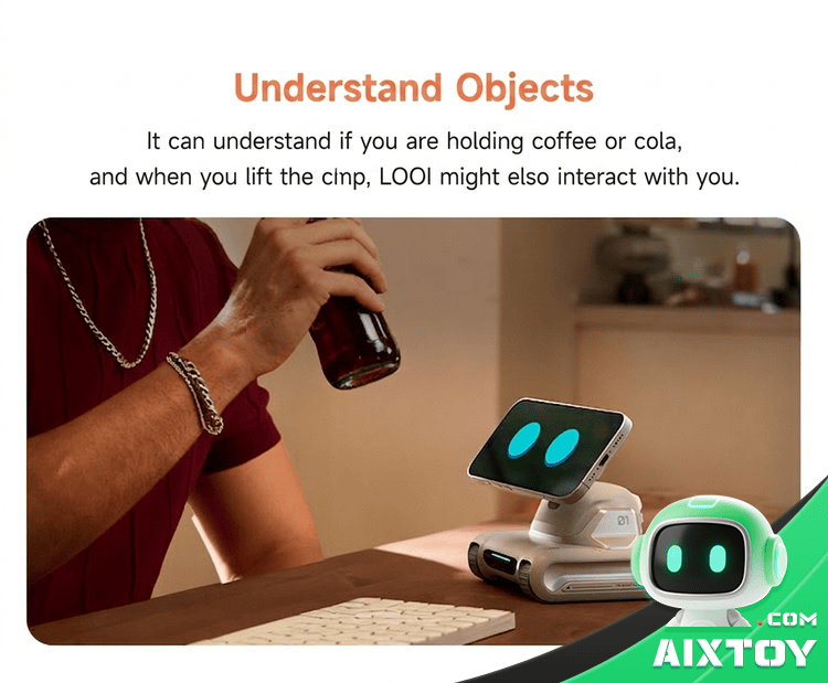 LOOI Phone AI Robot - Multi-Language Voice Chat & MagSafe Wireless Charging detail
