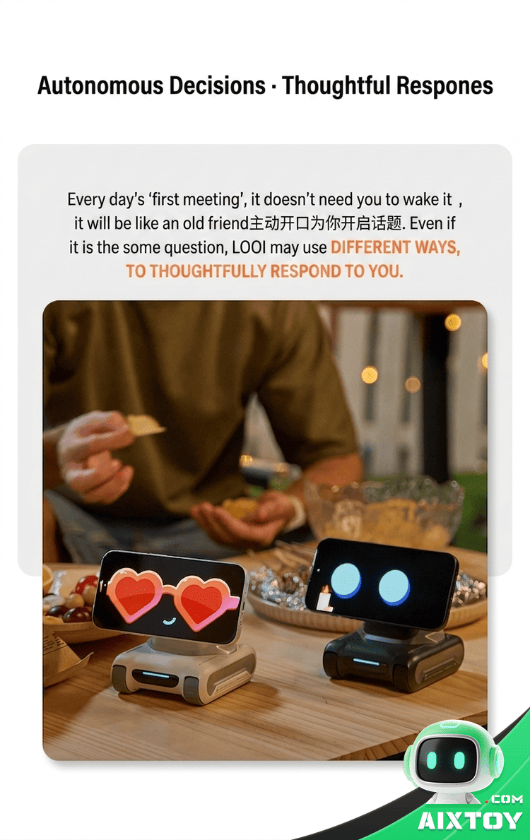 LOOI Phone AI Robot - Multi-Language Voice Chat & MagSafe Wireless Charging detail