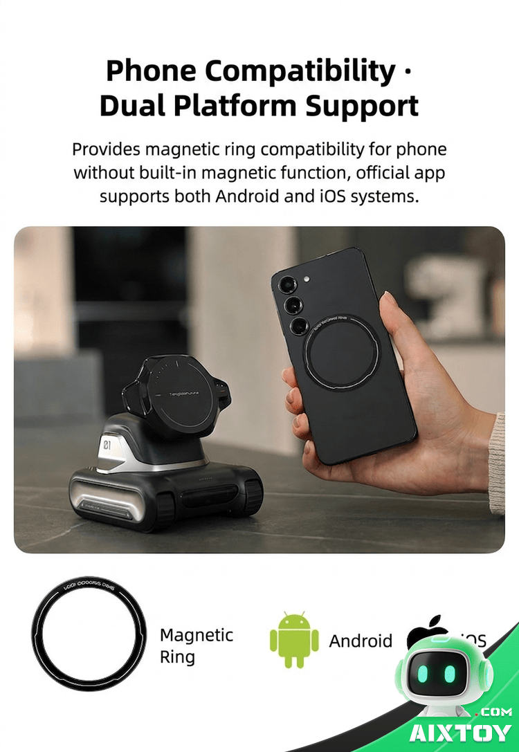 LOOI Phone AI Robot - Multi-Language Voice Chat & MagSafe Wireless Charging detail
