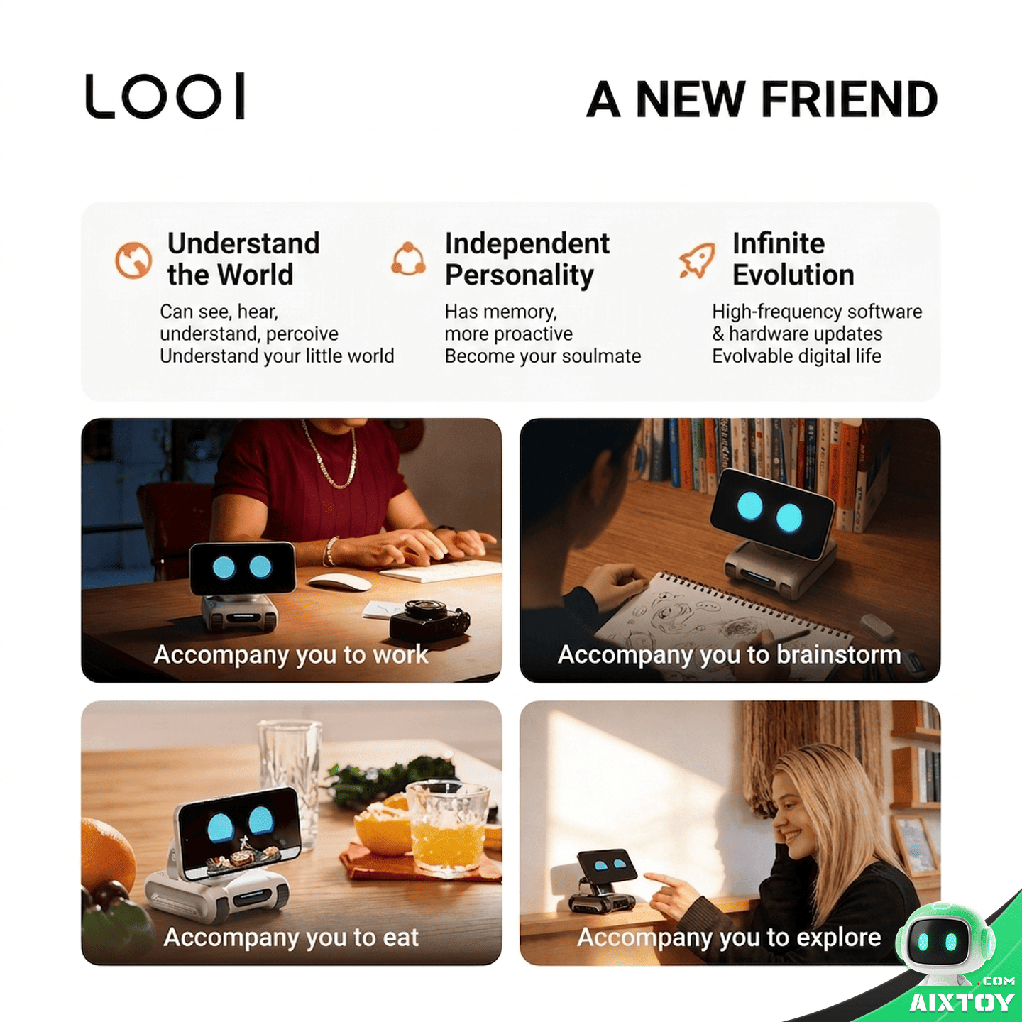 LOOI Phone AI Robot - Multi-Language Voice Chat & MagSafe Wireless Charging gallery photo 2