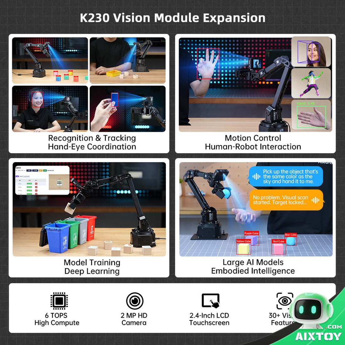 NexArm K230 AI vision module experiments: colour sorting, target tracking and hand-eye coordinated grasping NexArm K230 AI vision module experiments: colour sorting, target tracking and hand-eye coordinated grasping