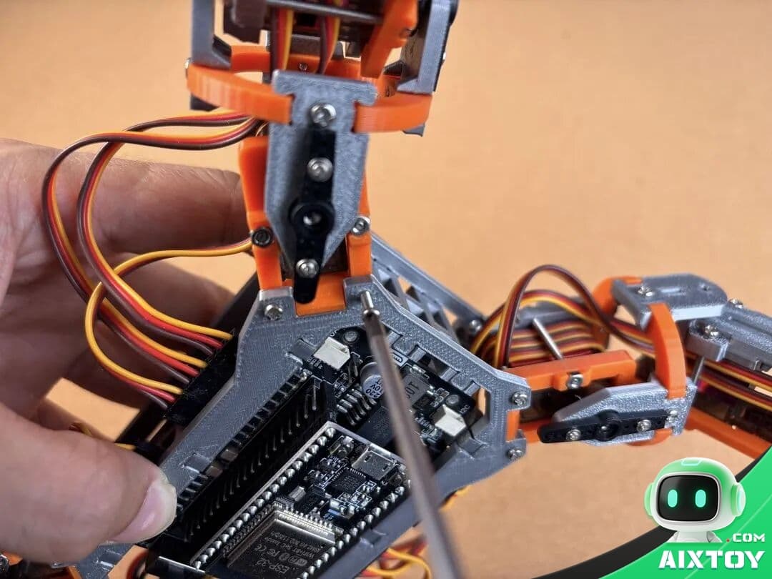 Fully assembled NodeQuadMini quadruped robot — all four legs mounted Fully assembled NodeQuadMini quadruped robot — all four legs mounted