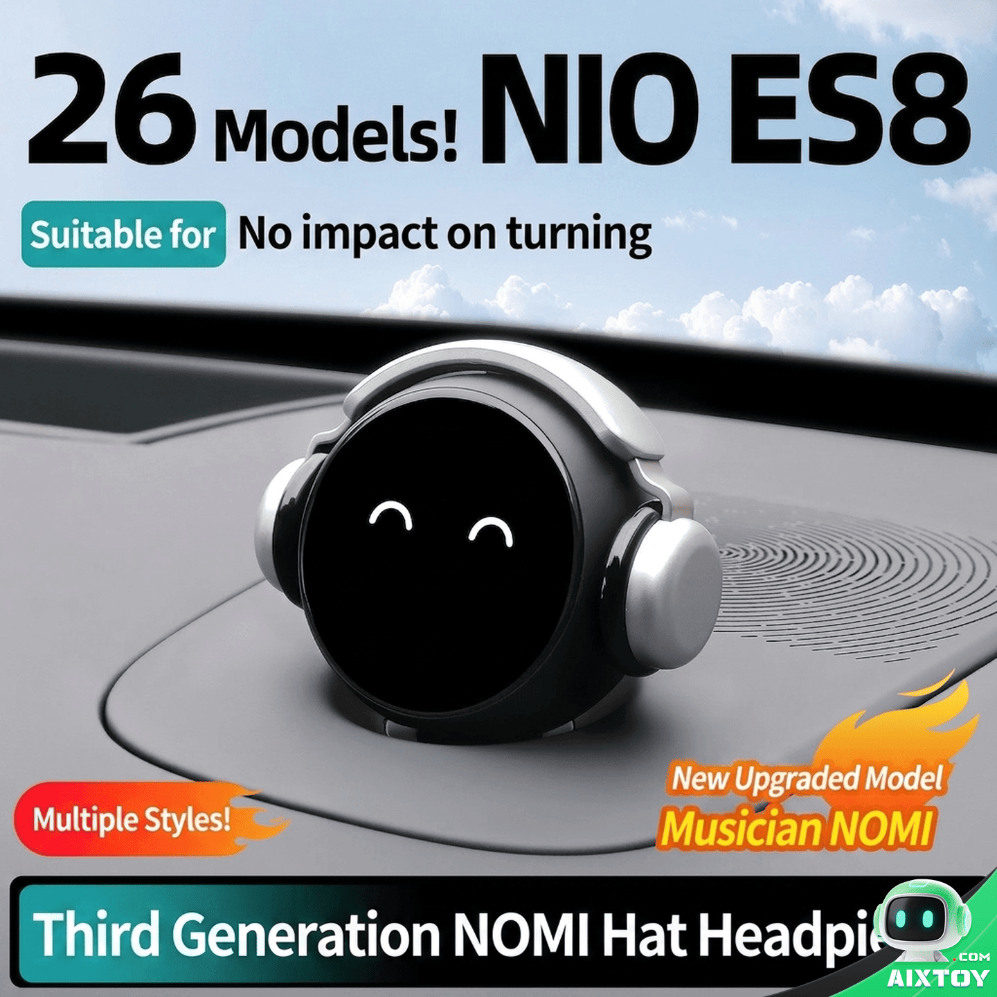 NOMI Robot Hat Decoration for NIO ES6 ES8 ET7 gallery photo 2