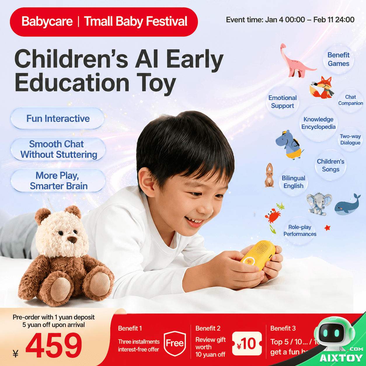 QinBaoBao AI Elf - Children Educational Robot Toy - Gallery 1 QinBaoBao AI Elf - Children Educational Robot Toy - Gallery 1