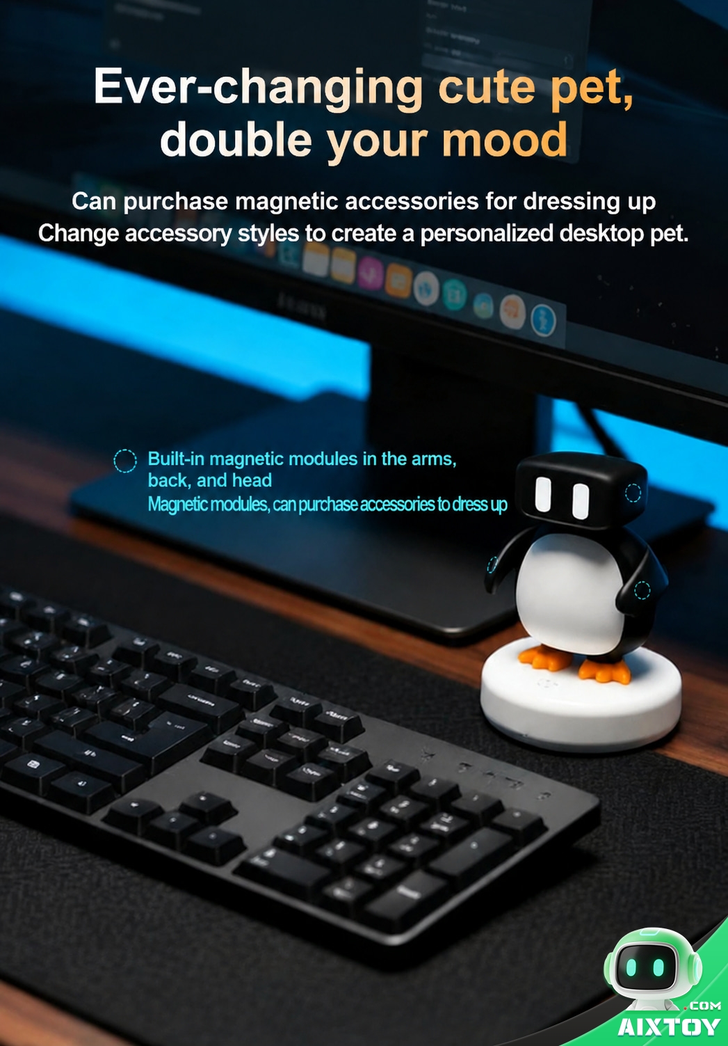 Qiubao AI Companion Robot - Desktop Talking Robot with Collectible Cards Qiubao AI Companion Robot - Desktop Talking Robot with Collectible Cards - feature detail