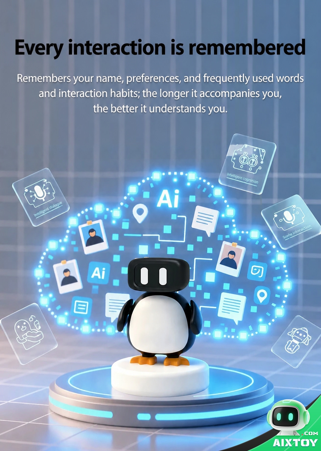 Qiubao AI Companion Robot - Desktop Talking Robot with Collectible Cards Qiubao AI Companion Robot - Desktop Talking Robot with Collectible Cards - feature detail