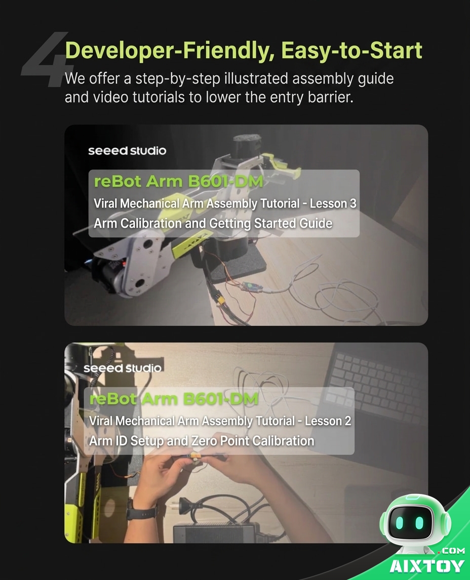 reBot Arm B601-RS Open-Source 6-Axis Robotic Arm - High-Precision Embodied AI Arm reBot Arm B601-RS Open-Source 6-Axis Robotic Arm - High-Precision Embodied AI Arm - feature detail