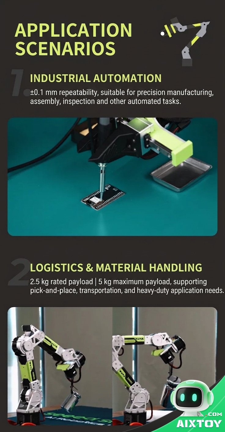 reBot Arm B601-RS Open-Source 6-Axis Robotic Arm - High-Precision Embodied AI Arm reBot Arm B601-RS Open-Source 6-Axis Robotic Arm - High-Precision Embodied AI Arm - feature detail