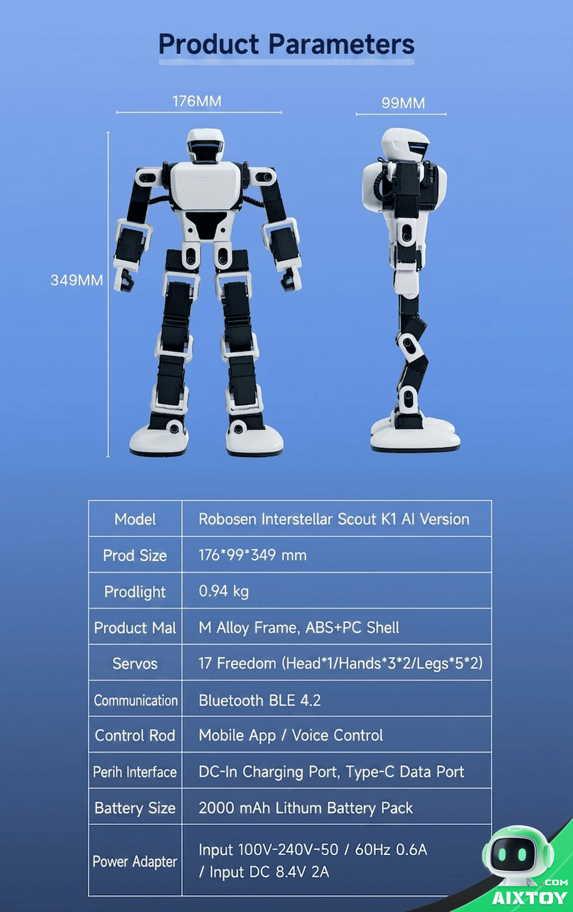 Robosen Interstellar Scout K1 - AI Qwen Powered Learning Robot detail