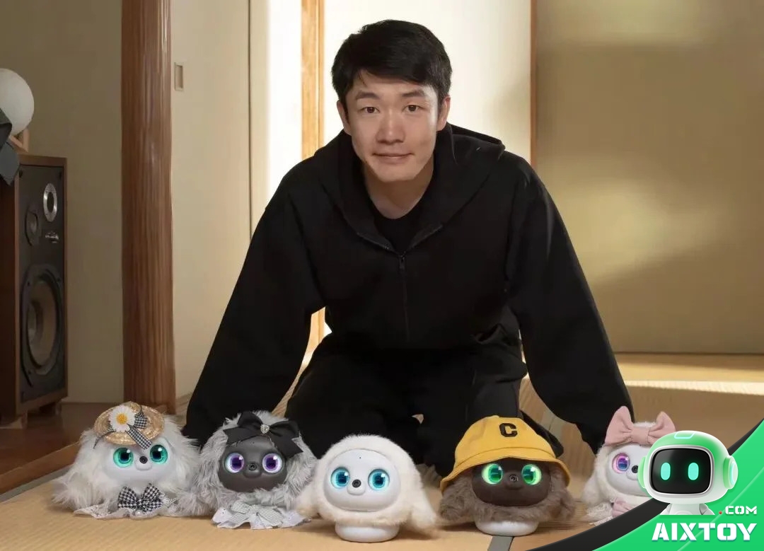 Ropet desktop AI plush companion robots from MengYou Intelligence shown in five different outfits and colours
