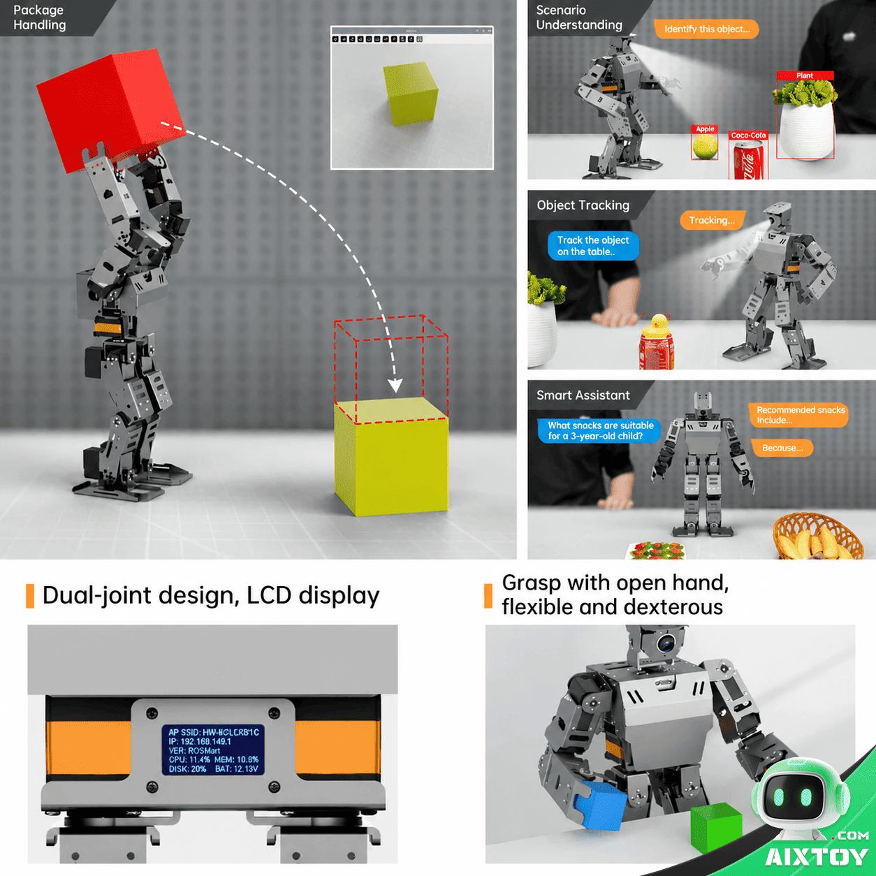 ROSMan Humanoid Vision Robot - AI Tracking & Soccer detail